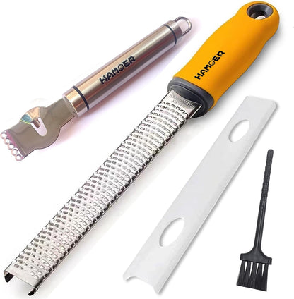 Cheese Micro Plane Grater Lemon Citrus Zester Channel Knife Tool Set