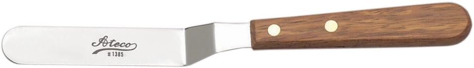 Offset Spatula with 7.63-Inch Stainless Steel Blade, Wood Handle, Silver