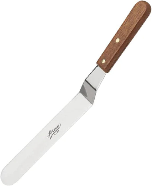 Offset Spatula with 9.75-Inch Stainless Steel Blade, Wood Handle, Silver