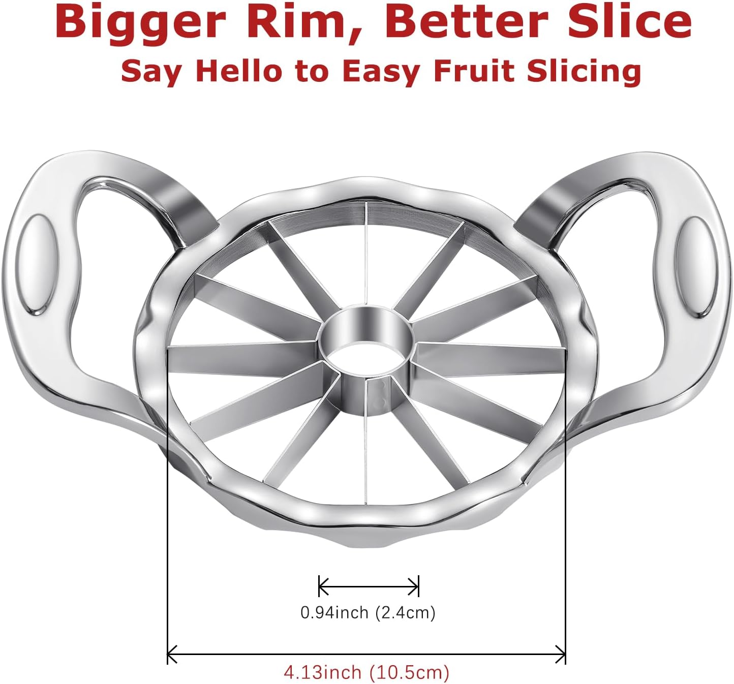 Apple Slicer, 12-Slice Stainless Steel Apple Cutter,3 Forks & Brush | 304 food-grade steel blades, one-press slicing & coring, dishwasher safe, sturdy frame, fits firm root veggies & fruits