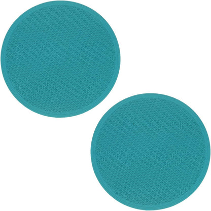 2pcs Silicone Trivet Mats 9.8" Dia Round Non-Slip Silicone Pot Holders for Hot Pots and Pans, Heat Resistant Hot Pads for Kitchen Hot Dishes Table Countertops, Black