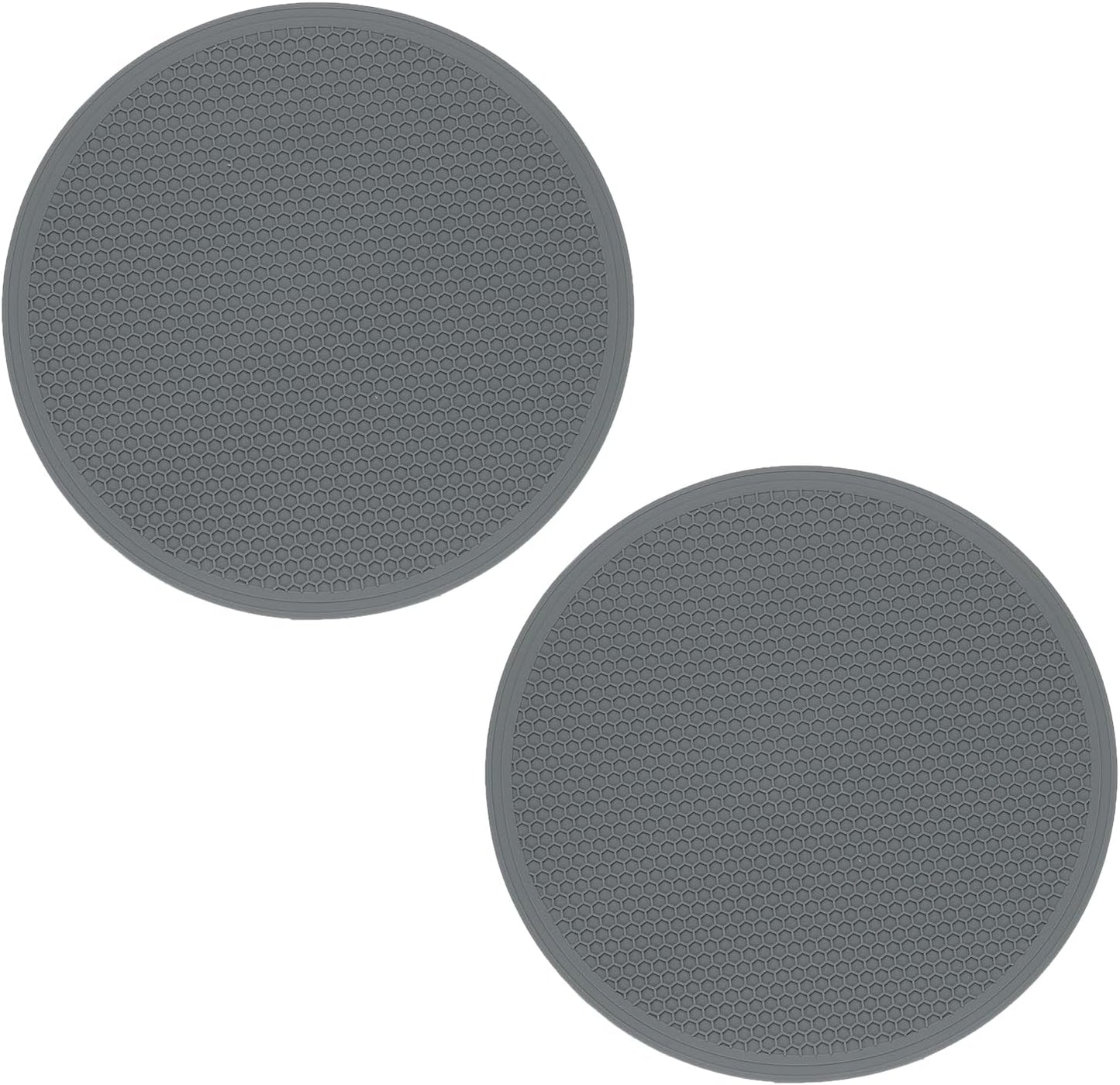 2pcs Silicone Trivet Mats 9.8" Dia Round Non-Slip Silicone Pot Holders for Hot Pots and Pans, Heat Resistant Hot Pads for Kitchen Hot Dishes Table Countertops, Black