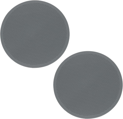2pcs Silicone Trivet Mats 9.8" Dia Round Non-Slip Silicone Pot Holders for Hot Pots and Pans, Heat Resistant Hot Pads for Kitchen Hot Dishes Table Countertops, Black