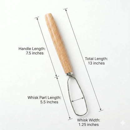 Jar Whisk | Stainless Steel with Wooden Handle | For Sourdough Starter, Peanut Butter, Almond Butter, Cashew Butter, Protein Shakes, Tahini, Yogurt, Sauces, Jams and Jellies, Honey and Pancake Batter