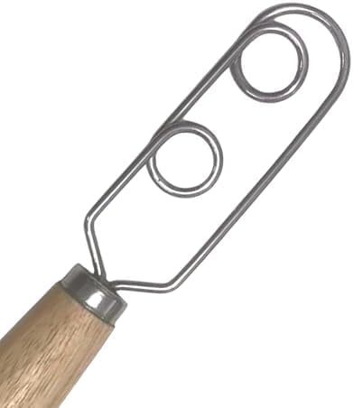 Jar Whisk | Stainless Steel with Wooden Handle | For Sourdough Starter, Peanut Butter, Almond Butter, Cashew Butter, Protein Shakes, Tahini, Yogurt, Sauces, Jams and Jellies, Honey and Pancake Batter