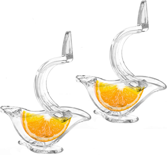 2Pcs Manual Lemon Slice Squeezer Lemon Juicer | Plastic, Portable, Bird Shape Hand Squeezer, For Orange Lime Pomegranate