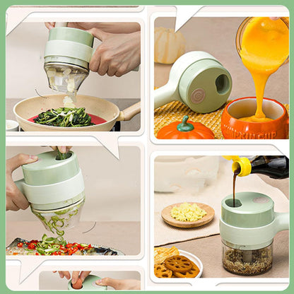 5 in 1 Electric Vegetable Chopper, Smart Kitchen Appliances, Mini Handheld Vegetable Chopper Set, Electric Vegetable Cutter with Egg Beater and Clean Brush