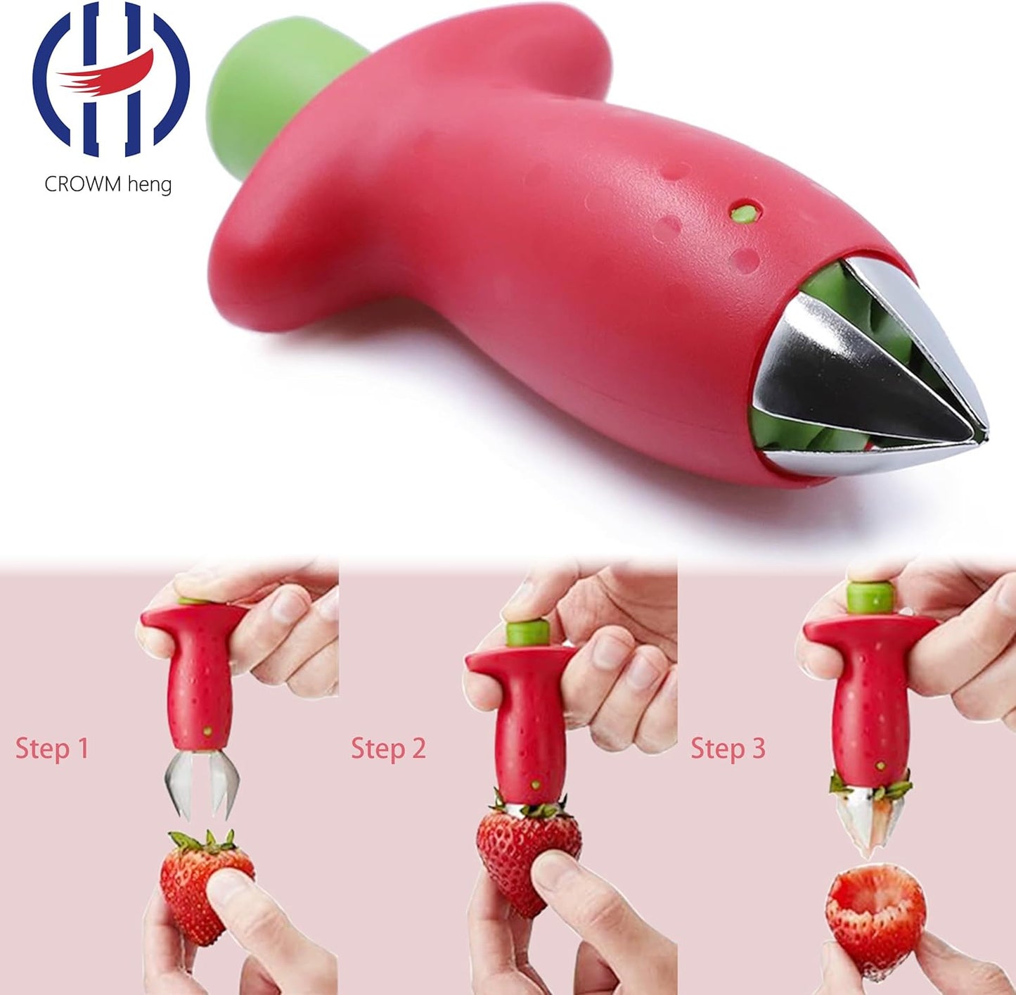 Remover, tomato corer, strawberry remover, kitchen tool tweezers, fruit clip, suitable for fruits and vegetables, suitable for strawberries, pineapples, tomatoes, fruits