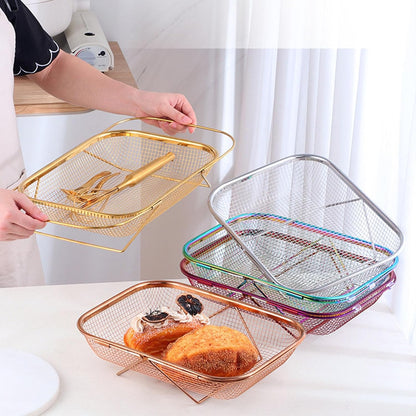 Expandable Stainless Steel Colander, Over The Sink Colander with Fine Mesh Basket Kitchen Strainer for Strain Drain Rinse Vegetables Fruits Dishes (Silver)