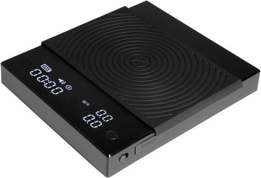 Coffee Scale Basic 2.0 Electronic Espresso Scale with Water Flow Rate and Timer Function, Free Switching of Ounce/kg Units, Digital Scale for Kitchen/Baking/Cooking, Black