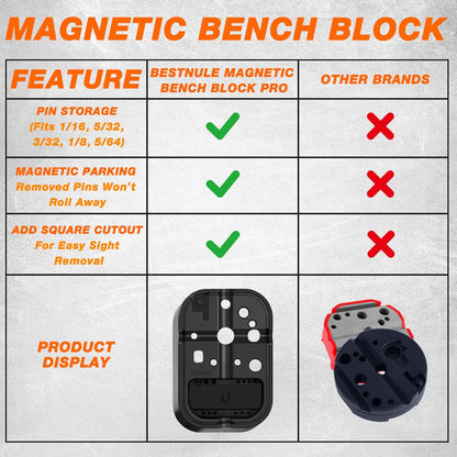 Punch Set and Hammer, Roll Pin Punch Set with Bench Block