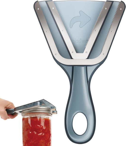 Jar Opener for Weak Hands & Seniors with Arthritis – Easy Twist-Off Lid & Bottle Opener – Ergonomic Non-Slip Handle, Unique Kitchen Gadget & Ideal Christmas Gift for Elderly, Women & Men (Gray)