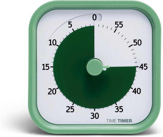 Home MOD – 60-Minute Visual Timer, Home Edition, Silent Operation, for Homeschool Supplies, Study, Office & Meetings (Fern Green)