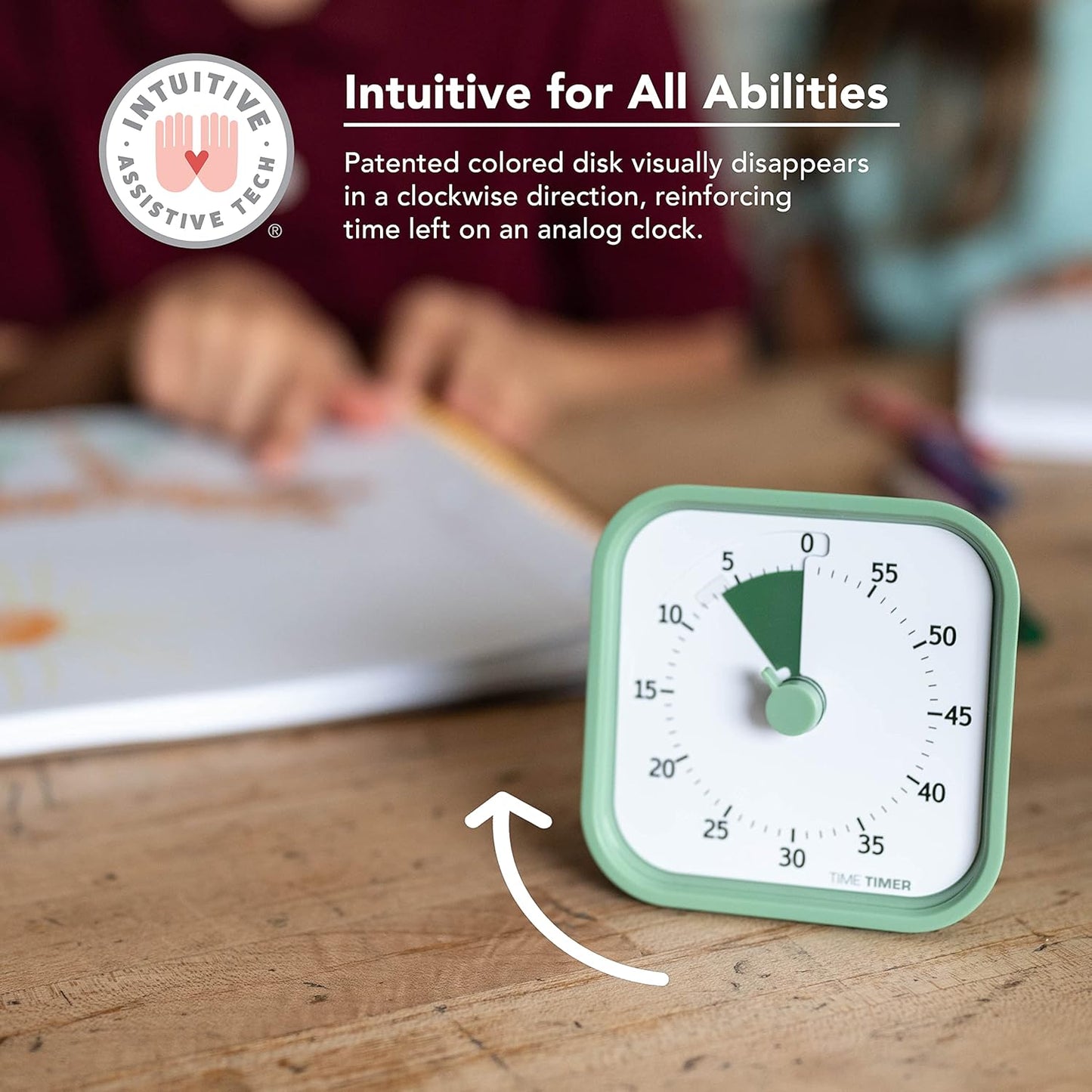 Home MOD – 60-Minute Visual Timer, Home Edition, Silent Operation, for Homeschool Supplies, Study, Office & Meetings (Fern Green)