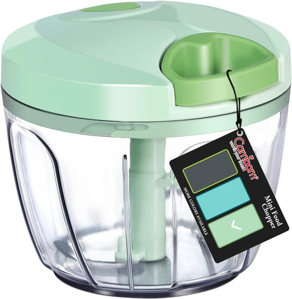 Manual Food Chopper Vegetable Cutter, Hand String Vegetable Chopper Onions Cutter for Vegetable Fruits Nuts BPA Free Food Safe Material, 900ml Grey