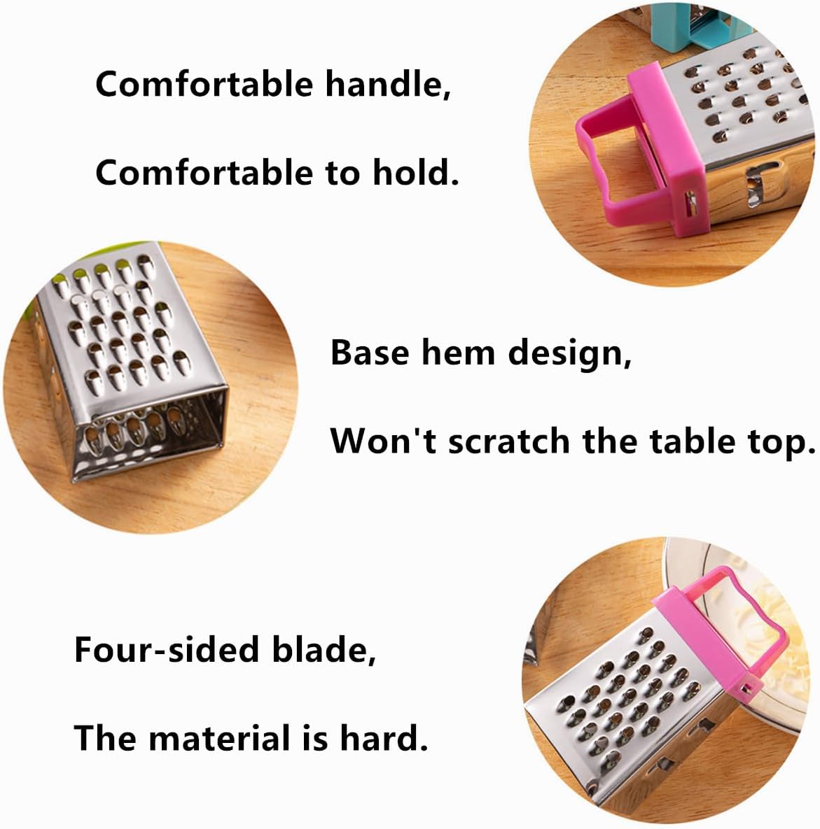 Mini Cheese Grater, 3PCS Stainless Steel Small Box Graters, Professional Box Grater for Kitchen Slicer Cheese, Ginger,Vegetable