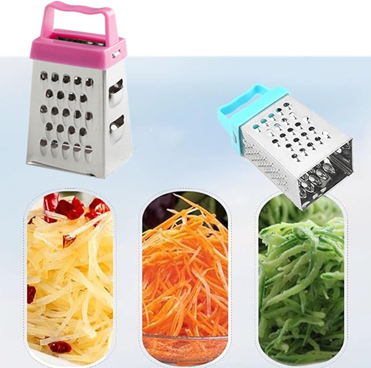 Mini Cheese Grater, 3PCS Stainless Steel Small Box Graters, Professional Box Grater for Kitchen Slicer Cheese, Ginger,Vegetable