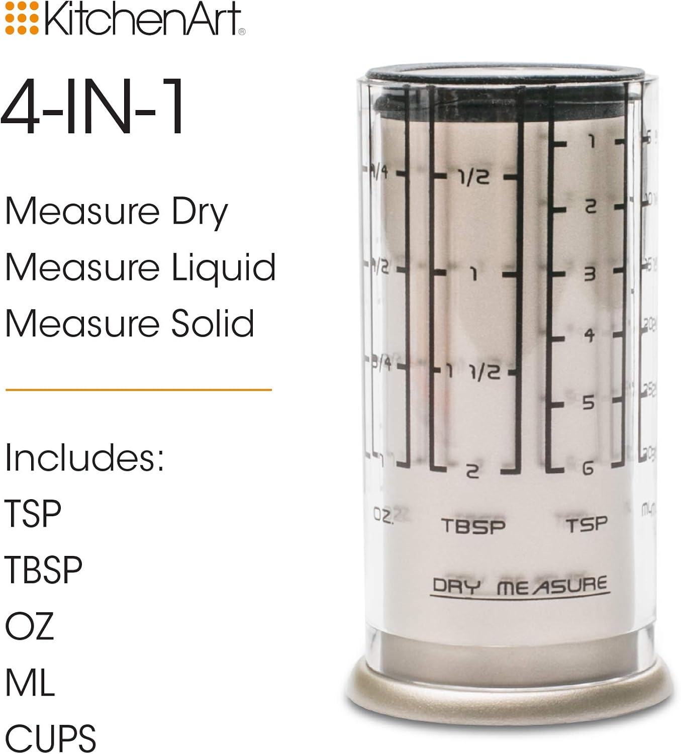 Professional Series 2 Cup Adjust-A-Cup, Champagne Satin, Adjustable, 1/8 to 2-Cup