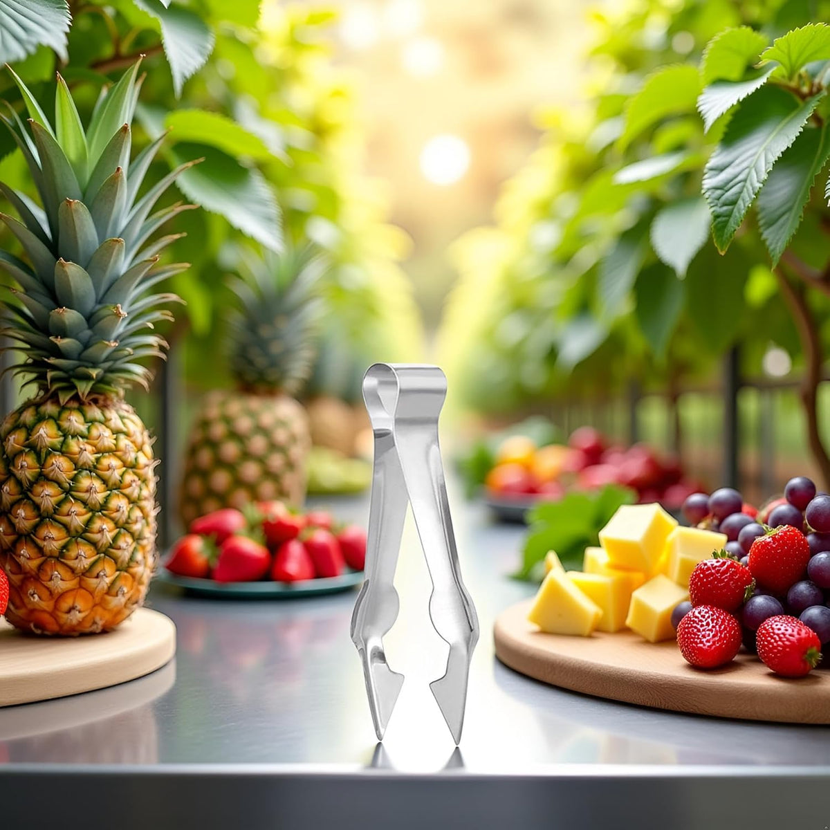 Stainless Steel Multi-Functional Fruit and Vegetable Stem Remover Clip, 2024 New Metal Pineapple Seed Remover Clip- Strawberry Huller Stem Remover,Fruit and Vegetable Tools,Strawberry Huller