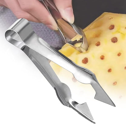 Stainless Steel Multi-Functional Fruit and Vegetable Stem Remover Clip, 2024 New Metal Pineapple Seed Remover Clip- Strawberry Huller Stem Remover,Fruit and Vegetable Tools,Strawberry Huller