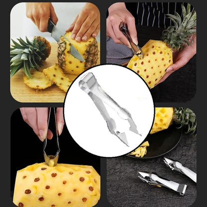 Stainless Steel Multi-Functional Fruit and Vegetable Stem Remover Clip, 2024 New Metal Pineapple Seed Remover Clip- Strawberry Huller Stem Remover,Fruit and Vegetable Tools,Strawberry Huller