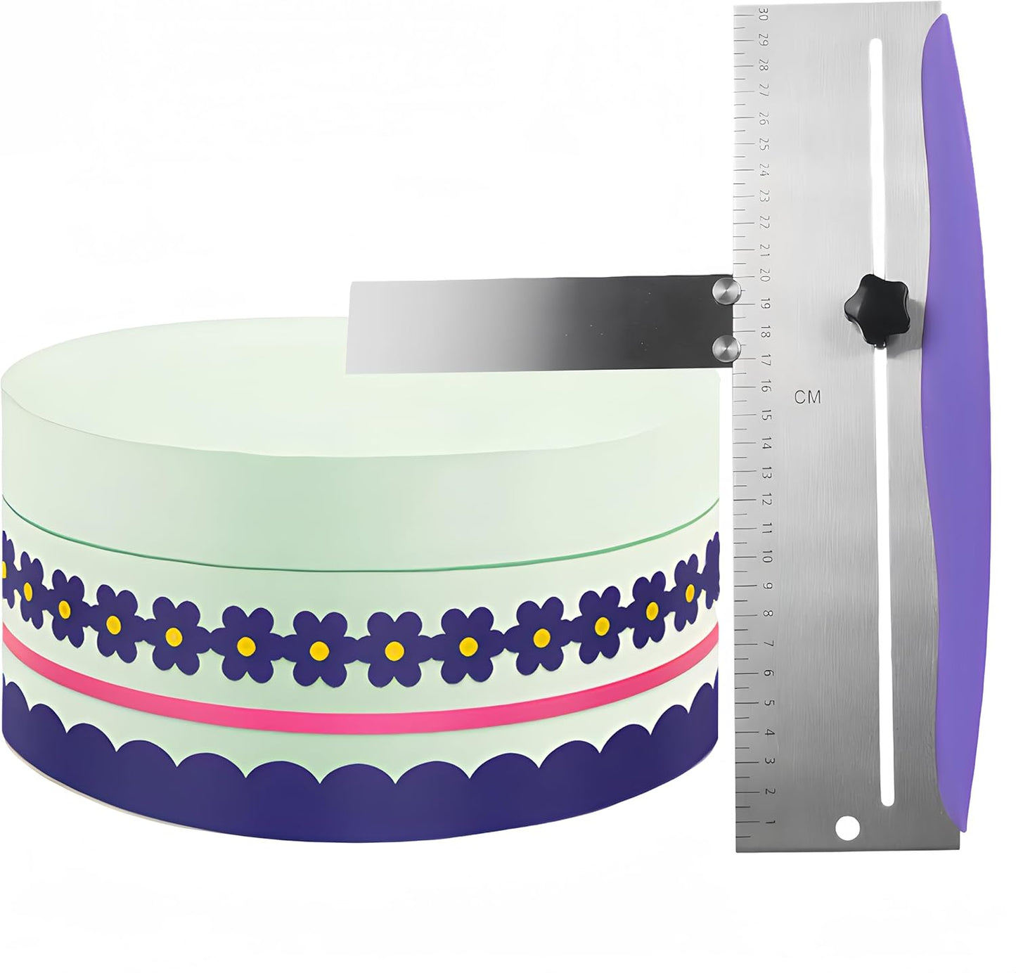 12 Inch Stainless Steel Cake Scraper, Cake Scraper Smoother Leveler | Icing Spatula, cake leveler adjustable Kitchen Spatula for Mousse, Cheese, Cream Cake