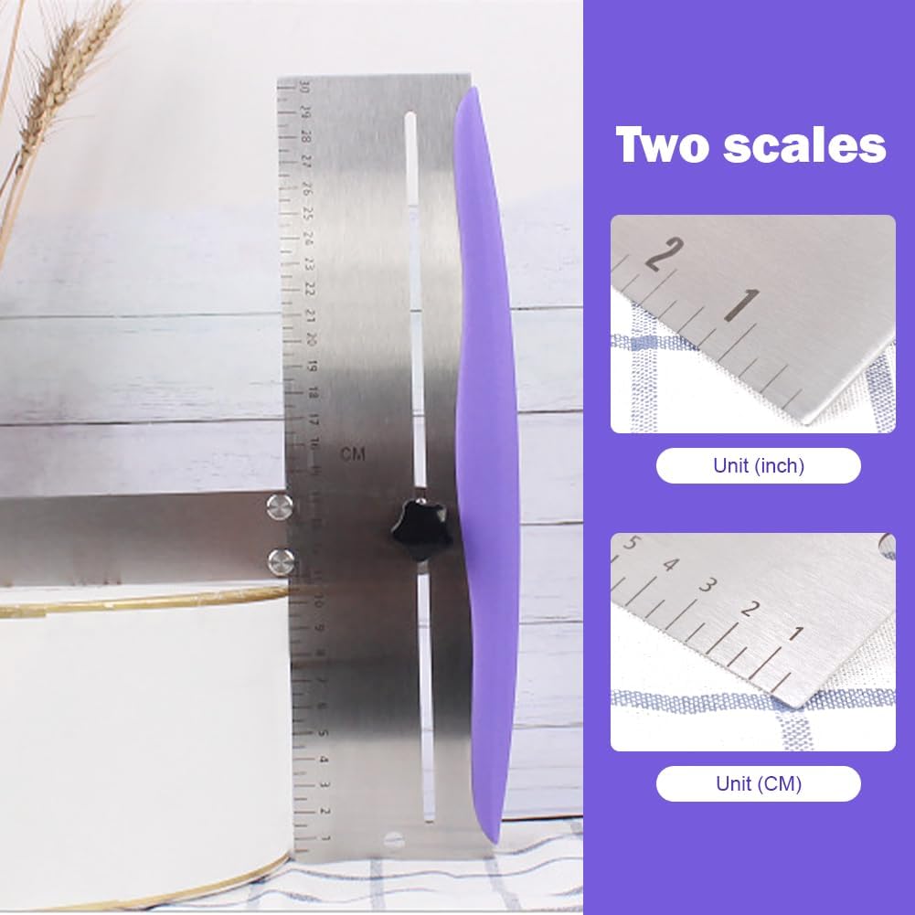 12 Inch Stainless Steel Cake Scraper, Cake Scraper Smoother Leveler | Icing Spatula, cake leveler adjustable Kitchen Spatula for Mousse, Cheese, Cream Cake