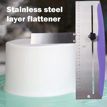 12 Inch Stainless Steel Cake Scraper, Cake Scraper Smoother Leveler | Icing Spatula, cake leveler adjustable Kitchen Spatula for Mousse, Cheese, Cream Cake