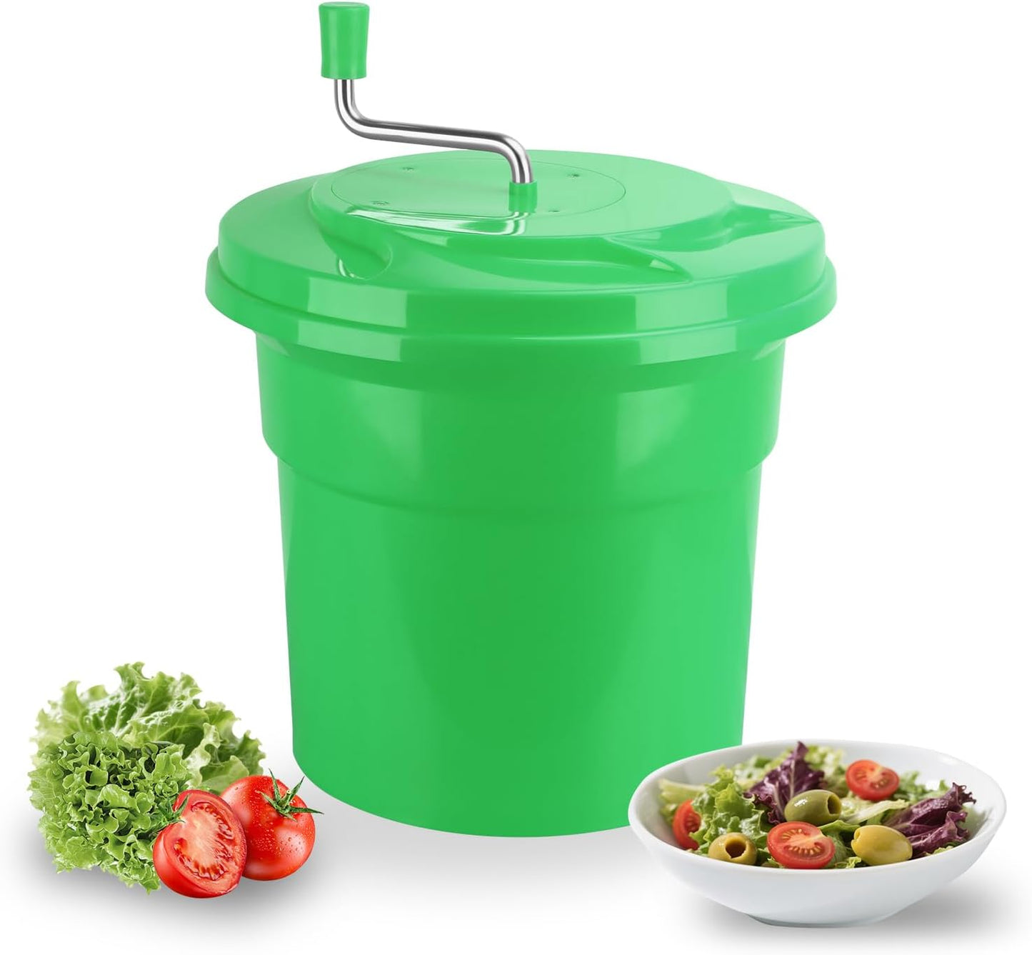 5 Gallon Salad Spinner,Large Capacity Vegetable Friuts Salad Dryer,Commercial Manual Salad Mixer for Restaurants Kitchen & Catering,Green & Orange. (Orange, 5 Gallon)