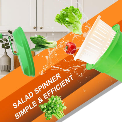 5 Gallon Salad Spinner,Large Capacity Vegetable Friuts Salad Dryer,Commercial Manual Salad Mixer for Restaurants Kitchen & Catering,Green & Orange. (Orange, 5 Gallon)