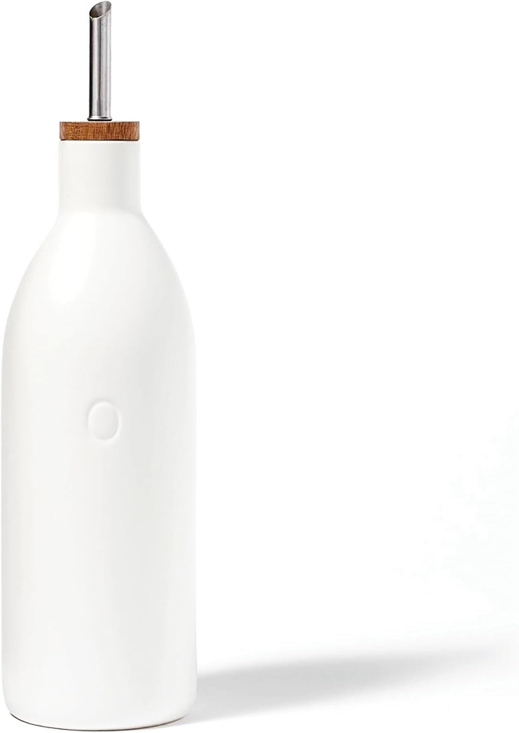 Fox Run White Ceramic Oil Bottle, 17 oz/500 ML Olive Oil Dispenser | Includes Pouring Spout & Cap To Minimize Mess | Beautiful White Ceramic Olive Oil Dispenser | Easily Cook & Make Salads