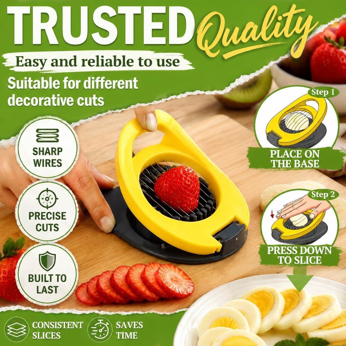 Egg Slicer, Stainless Steel Wire Egg Cutter