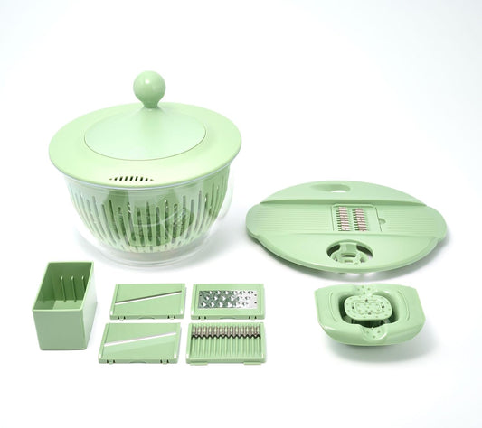 10pc Multi Function Salad Spinner & Prep Bowl (Green)