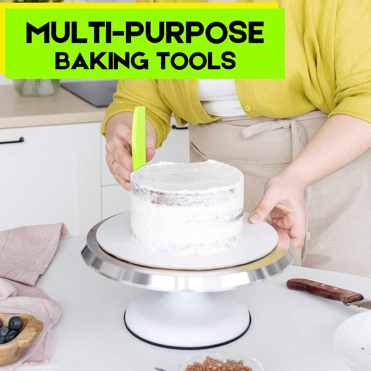 Hard Bench Scraper Dough Scraper - 5.31x3.64'' BPA Free PP Plastic Pastry Bread Baking Making Tools, Cake Bowl Pastry Baking Supplies Cake Dough Fondant Icing Smoother, Green+Pink+White