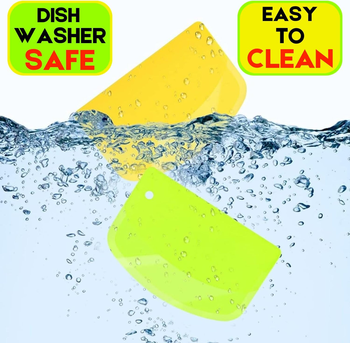 Hard Bench Scraper Dough Scraper - 5.31x3.64'' BPA Free PP Plastic Pastry Bread Baking Making Tools, Cake Bowl Pastry Baking Supplies Cake Dough Fondant Icing Smoother, Green+Pink+White