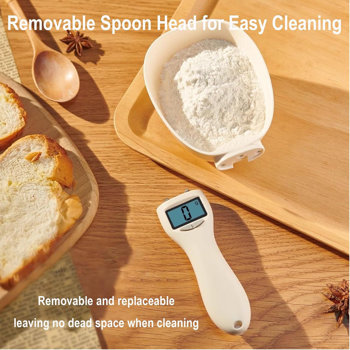 2026 New Digital Measuring Spoon, Digital Food Measuring Scoop Scale - Electronic Kitchen Measuring Spoon Scale for Cooking Baking - Smart Adjustable Measure Cup for Home Cooks Bakers Chefs Pet Owners