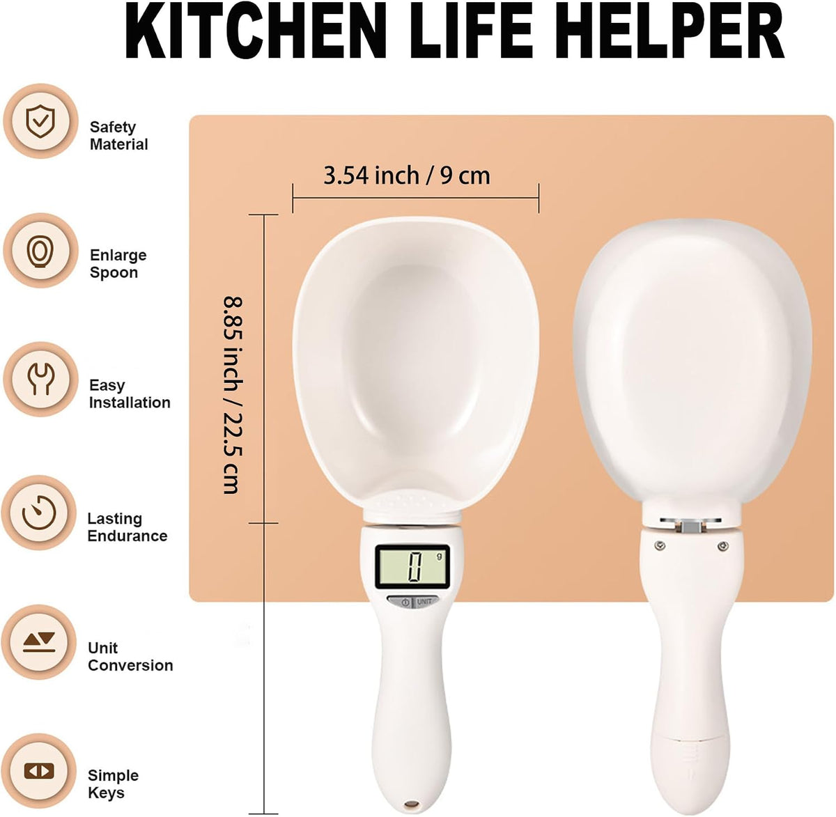 2026 New Digital Measuring Spoon, Digital Food Measuring Scoop Scale - Electronic Kitchen Measuring Spoon Scale for Cooking Baking - Smart Adjustable Measure Cup for Home Cooks Bakers Chefs Pet Owners