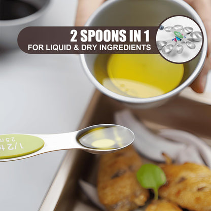 Magnetic Measuring Spoons Set of 8-Multicolor