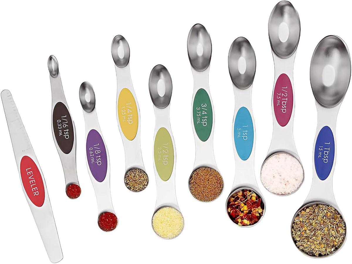 Magnetic Measuring Spoons Set of 8-Multicolor