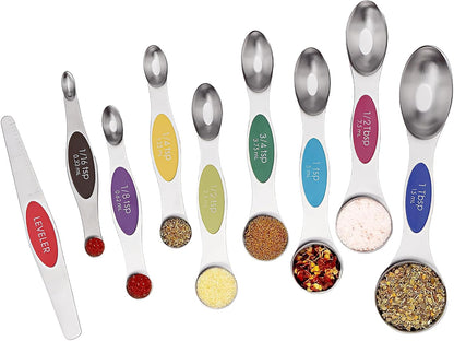 Magnetic Measuring Spoons Set of 8-Multicolor