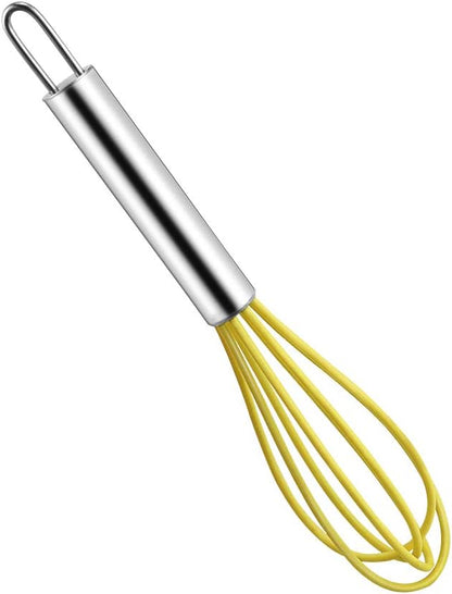 4 Pack Mini Silicone Whisks with Stainless Steel