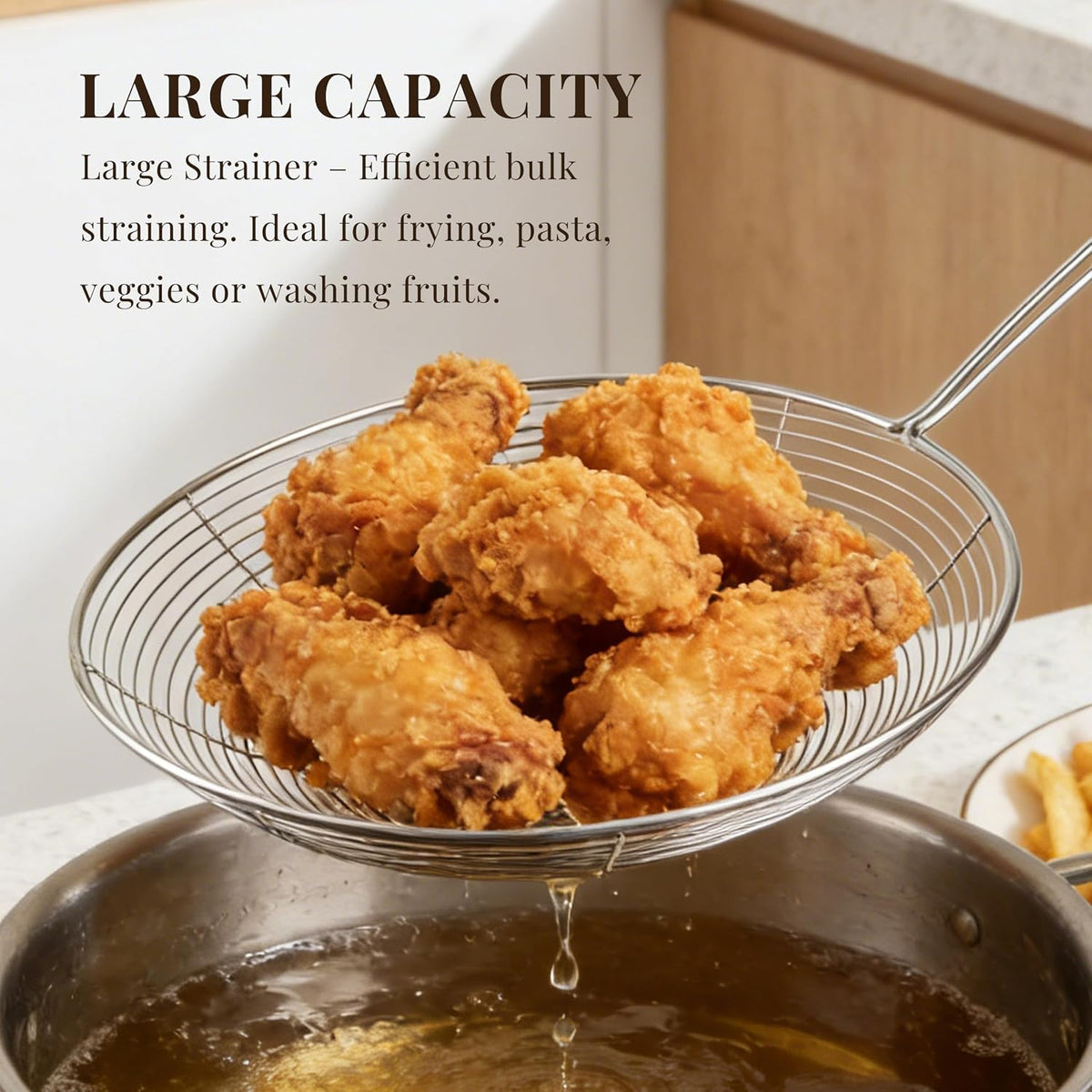 Spider Strainer Set of 4, Stainless Steel Skimmers, 4 Sizes