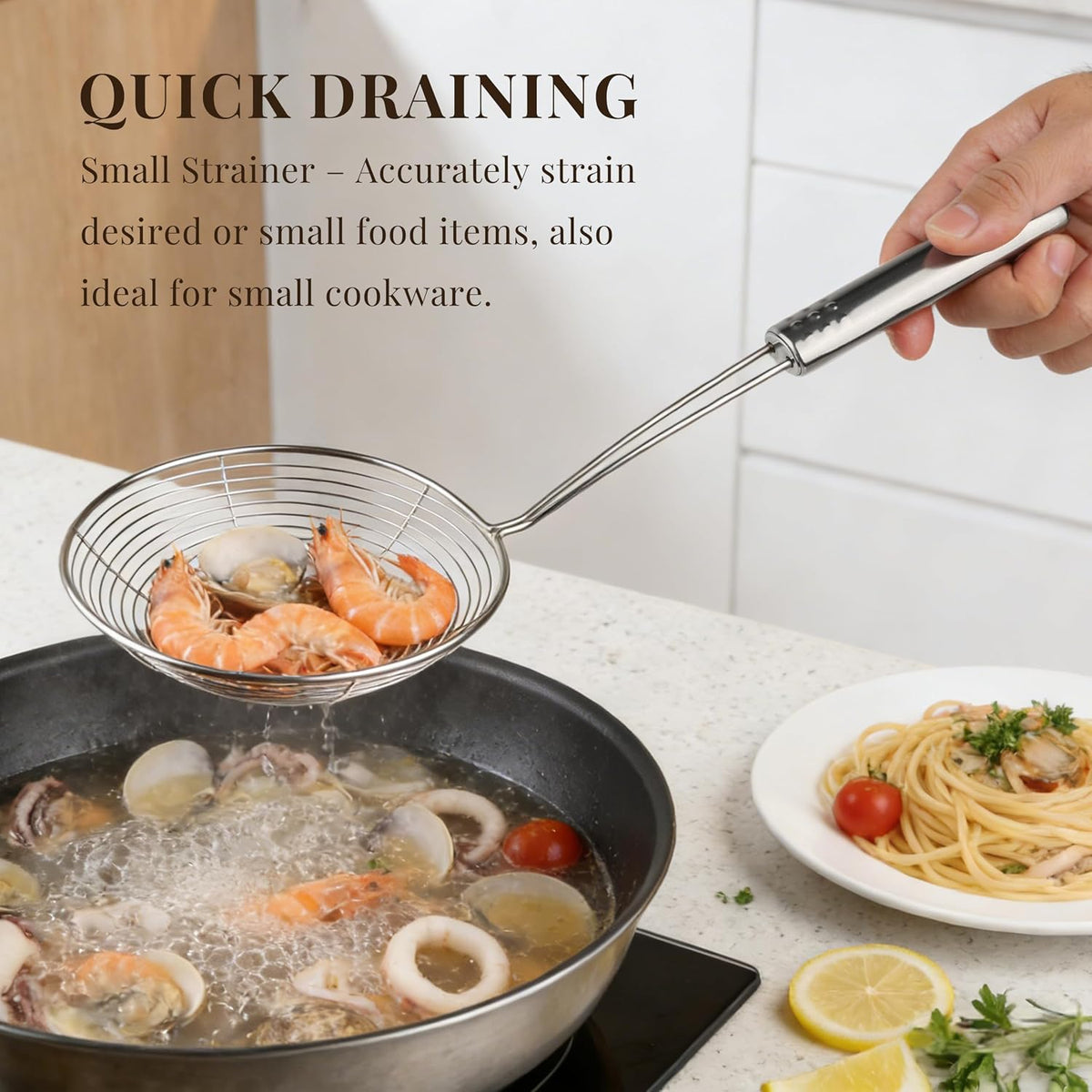 Spider Strainer Set of 4, Stainless Steel Skimmers, 4 Sizes