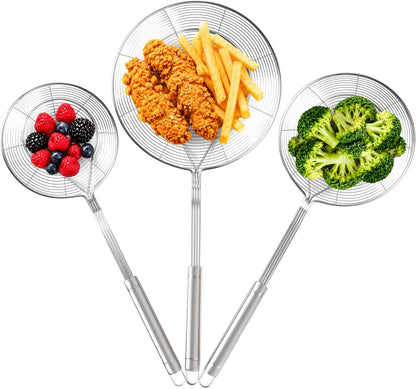 Spider Strainer Set of 4, Stainless Steel Skimmers, 4 Sizes