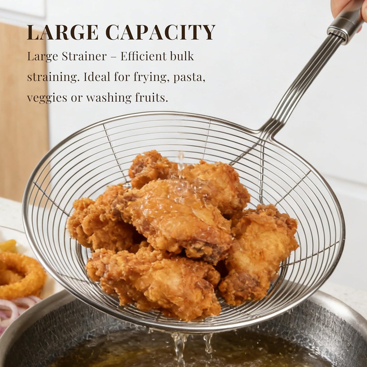Spider Strainer Set of 4, Stainless Steel Skimmers, 4 Sizes