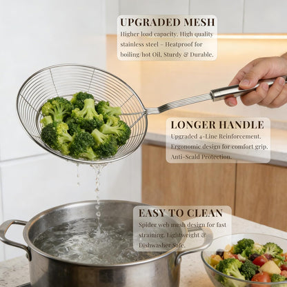 Spider Strainer Set of 4, Stainless Steel Skimmers, 4 Sizes