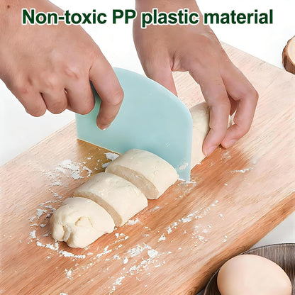 Dough Scraper Set, 5-Pack Food-Safe Plastic Bench Scrapers