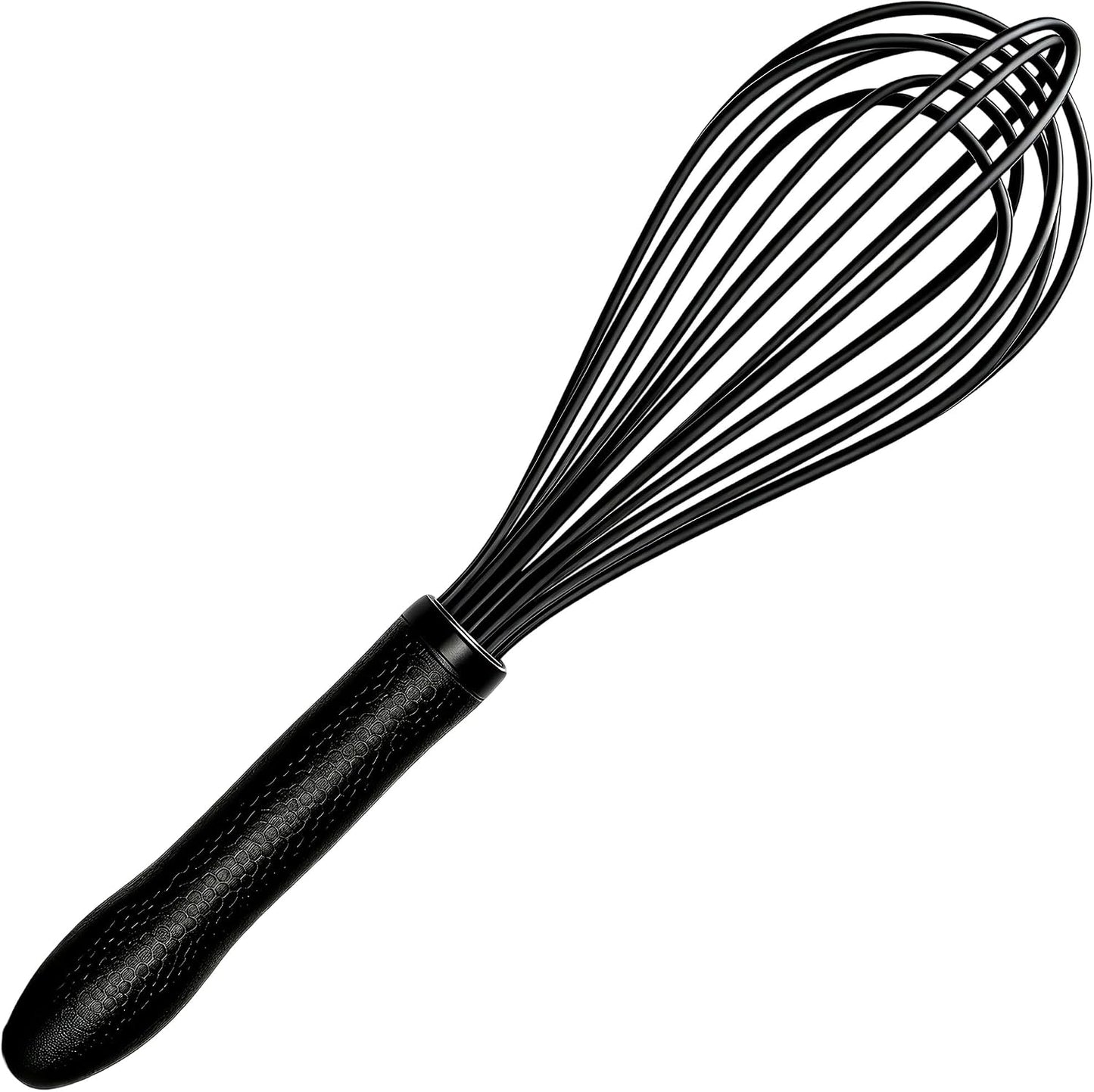 Silicone Whisk Set, Stainless Steel Handle, Heat Resistant Nonstick | Food Grade Silicone, Rust Resistant, Dishwasher Safe, Non Scratch, for Cooking Baking Egg Mixing