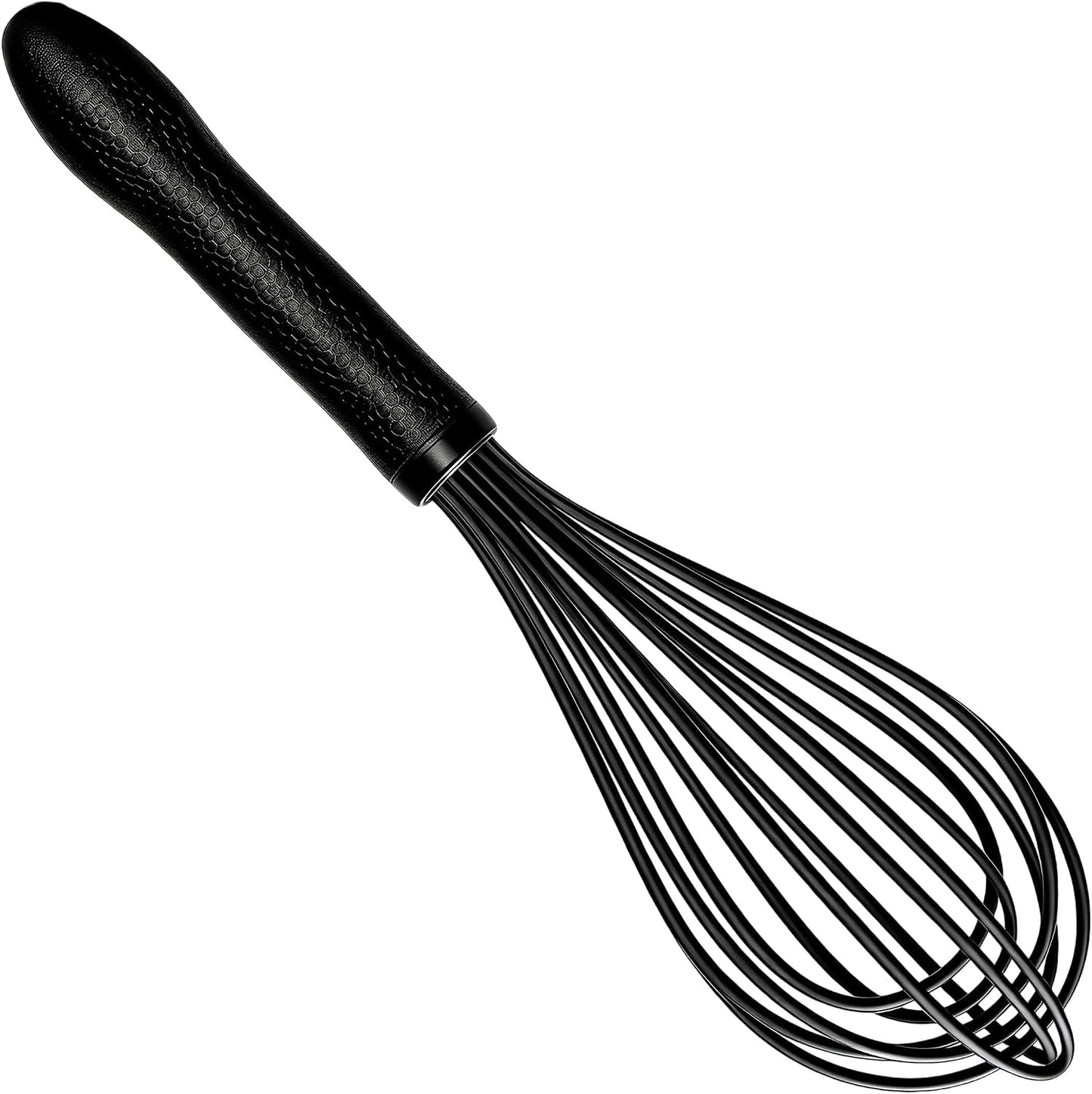 Silicone Whisk Set, Stainless Steel Handle, Heat Resistant Nonstick | Food Grade Silicone, Rust Resistant, Dishwasher Safe, Non Scratch, for Cooking Baking Egg Mixing