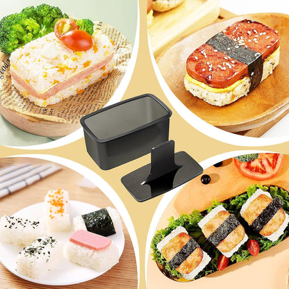Musubi Press Mold Kit, 2 Pack Clear Musubi Maker with Stainless Steel 304 Luncheon Meat Slicer for SPAM